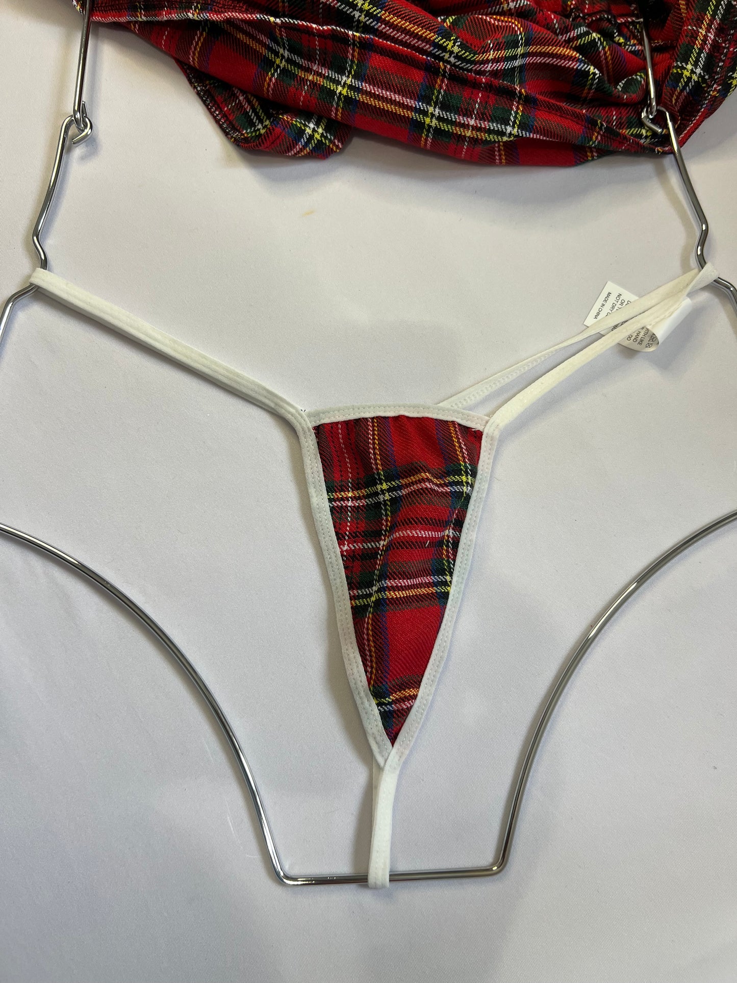 Red Plaid Lingerie Set