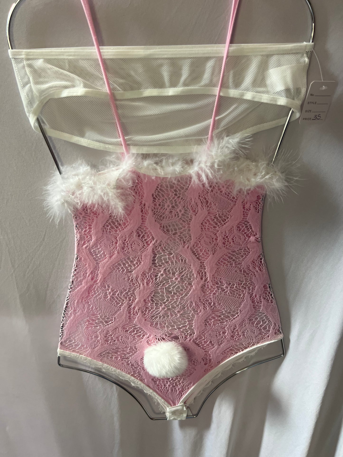 Pink Lace Bunny Lingerie Set