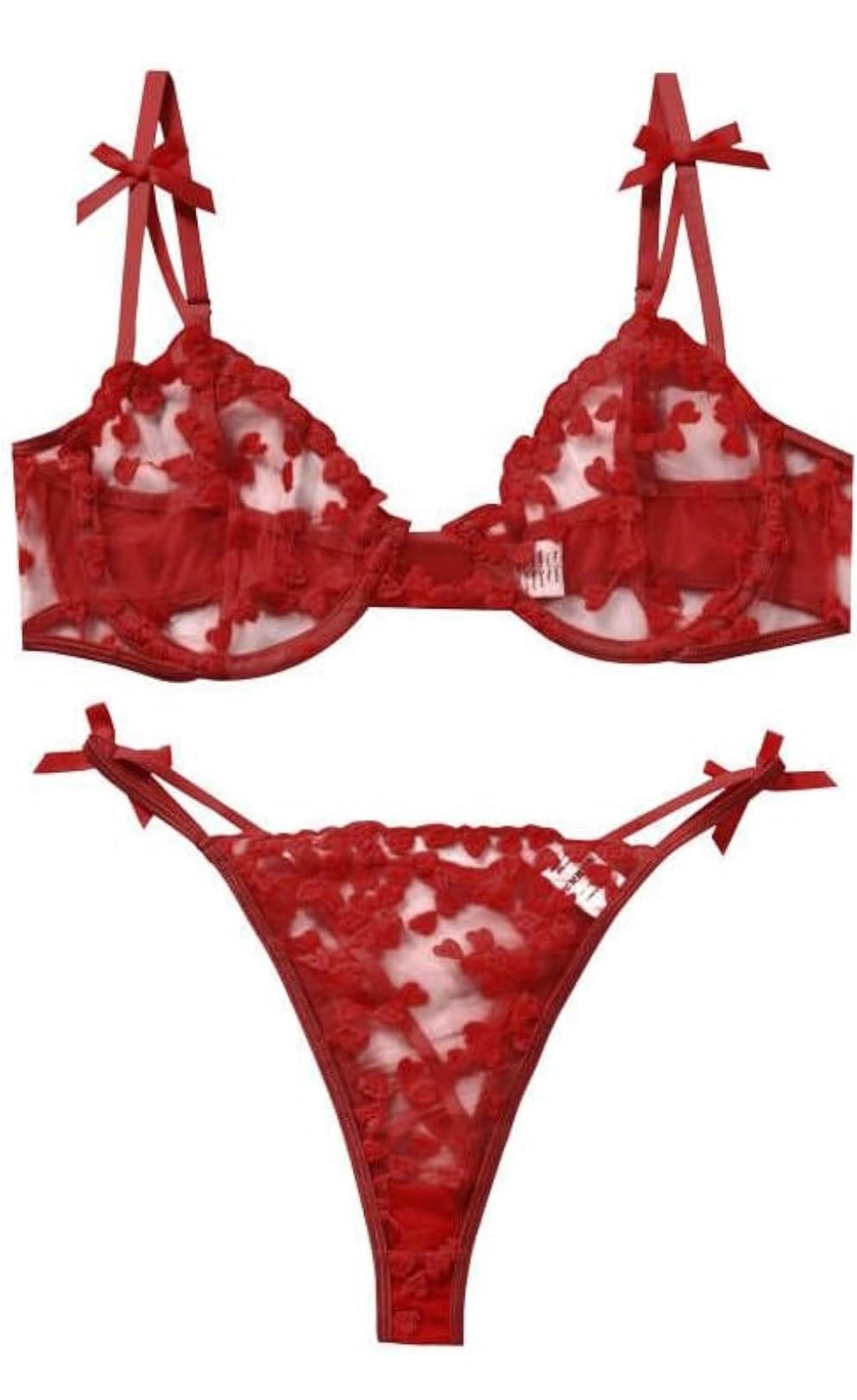 Romantic Red Floral Lingerie Set