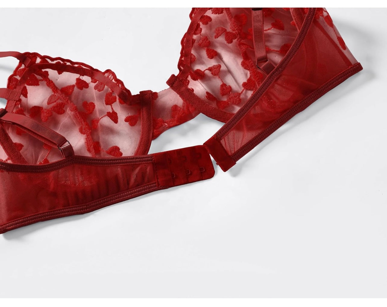 Romantic Red Floral Lingerie Set