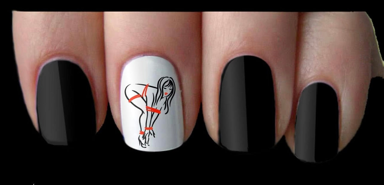 BDSM Nail Art Stickers – Erotic Shibari-Inspired Designs