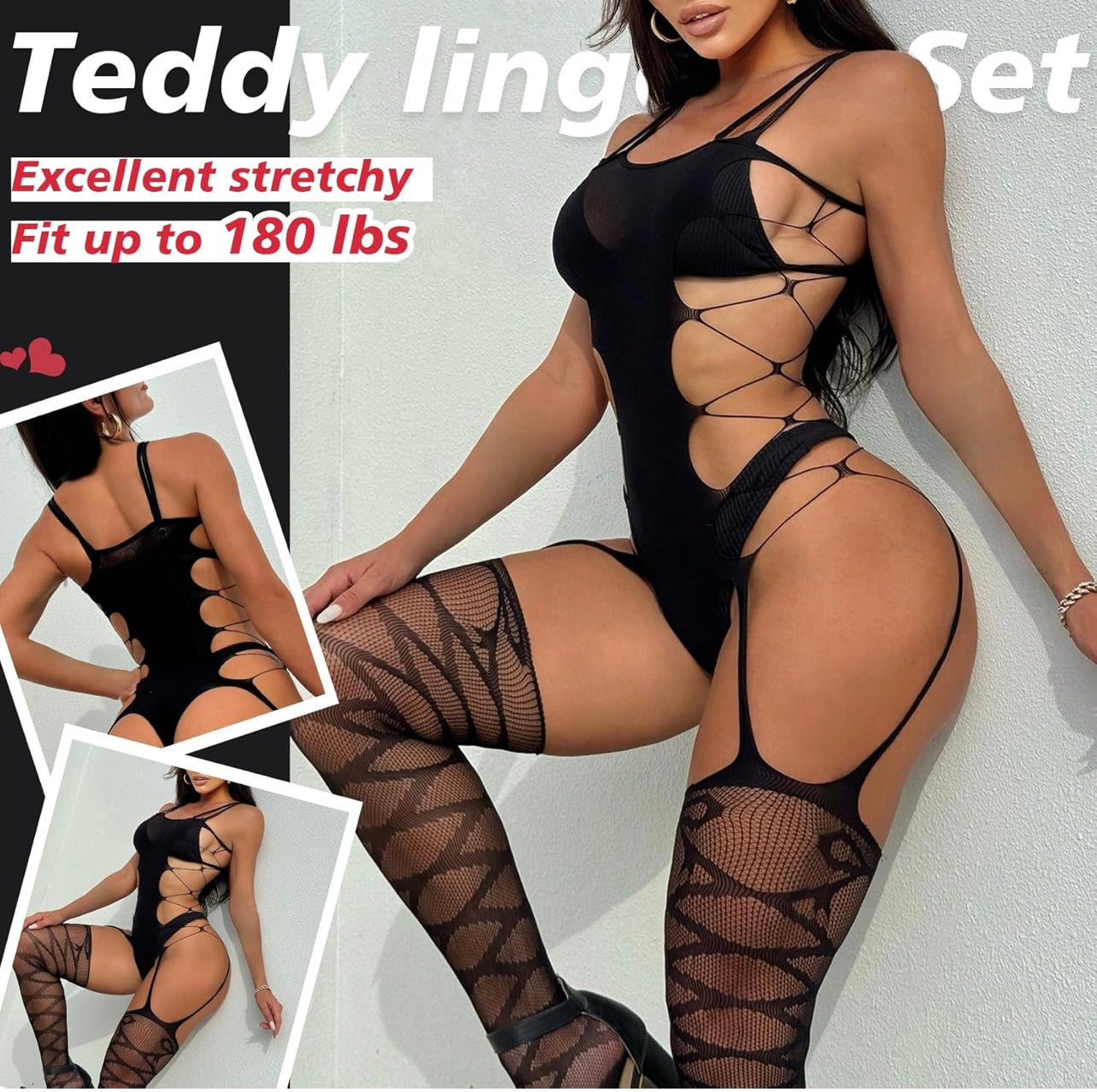 Black Cut-Out Mesh Bodysuit – Ultra Sexy Statement Piece