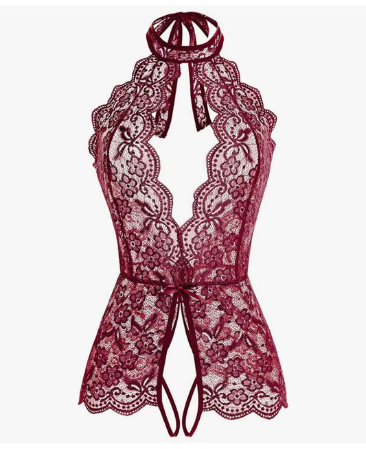 Romantic Red Lace Lingerie