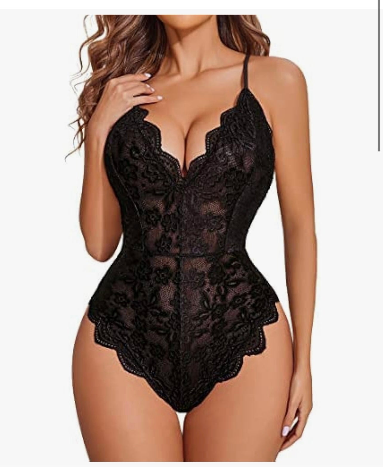 Elegant Black Lace Bodysuit