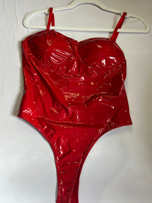 Red Vinyl Bodysuit – Bold &amp; Sexy