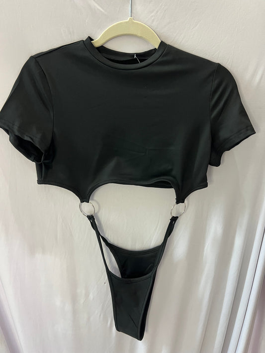 Black Cut-Out Ring Bodysuit – Bold & Minimal