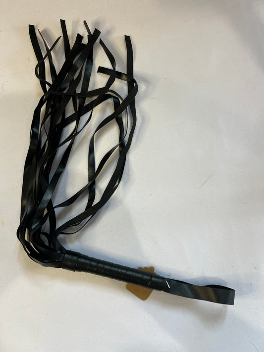 Black Faux Leather Flogger – BDSM Whip for Sensual Impact Play